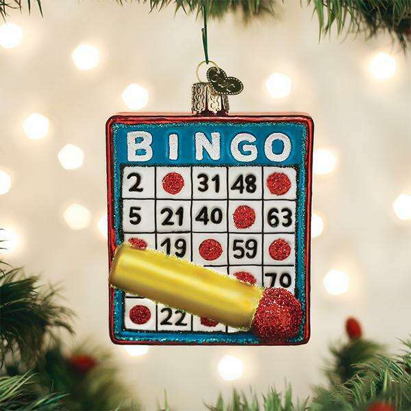 Old World Christmas Bingo Blown Glass Ornament