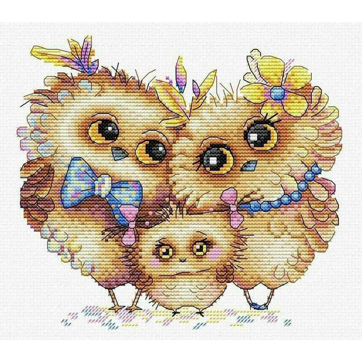 Bird Family SM-232 Counted Cross-Stitch Kit
