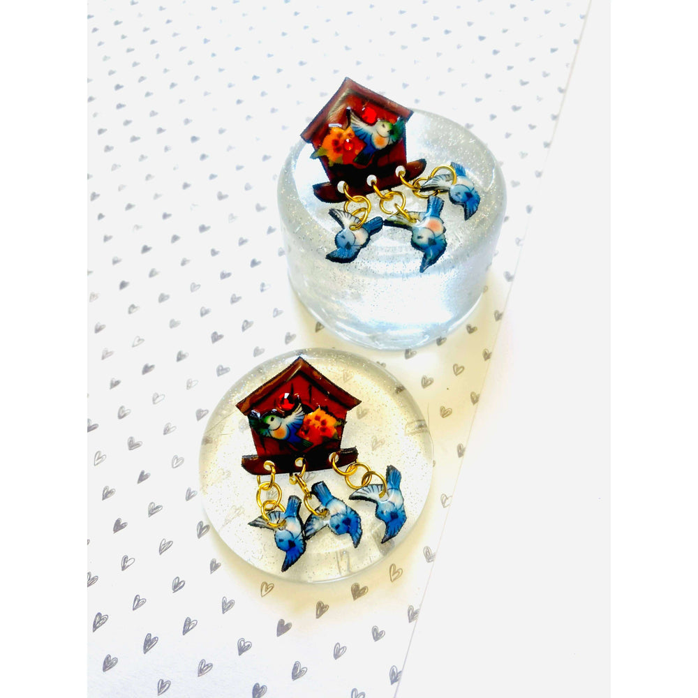 Bird House Earrings by Rosie Rose Parker
