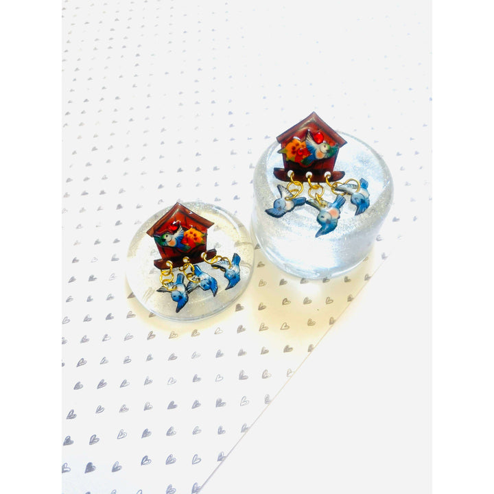 Bird House Earrings by Rosie Rose Parker