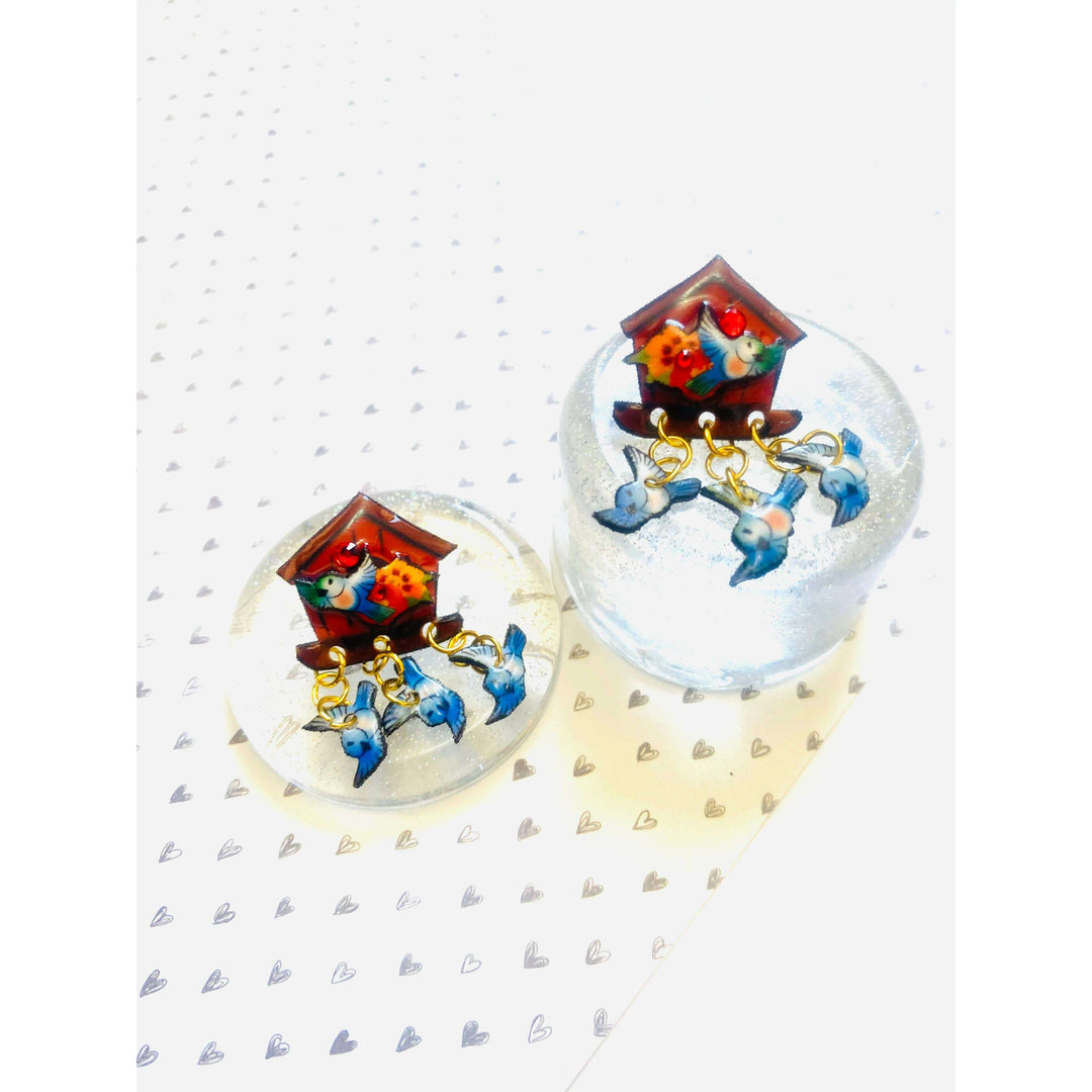 Bird House Earrings by Rosie Rose Parker