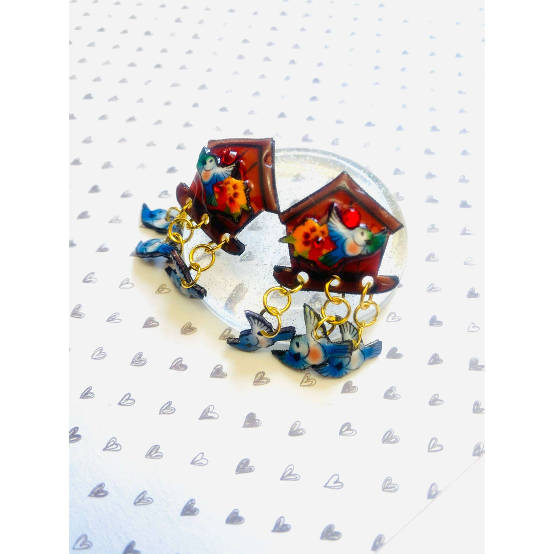 Bird House Earrings by Rosie Rose Parker