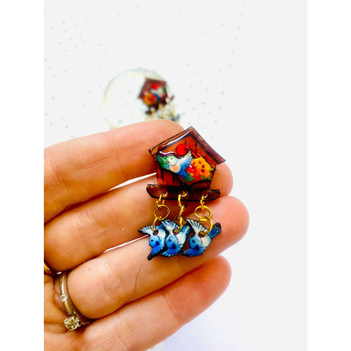 Bird House Earrings by Rosie Rose Parker