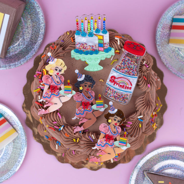 Birthday Belle Brooch by Lipstick & Chrome x Club Eggie-TAWNY - Quirks!