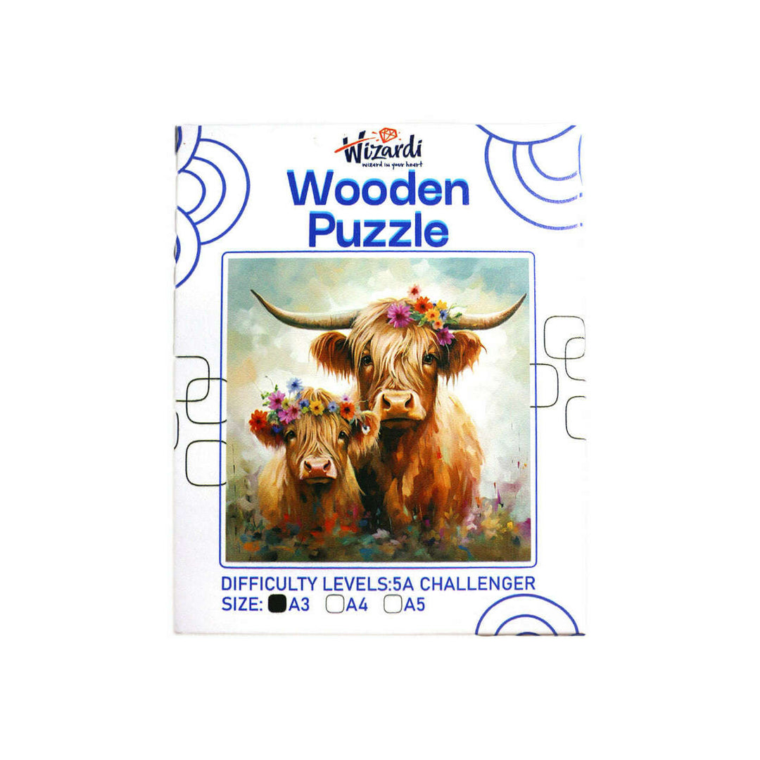 Bison - Jigsaw Wooden Puzzle by Wizardi F07N9-4