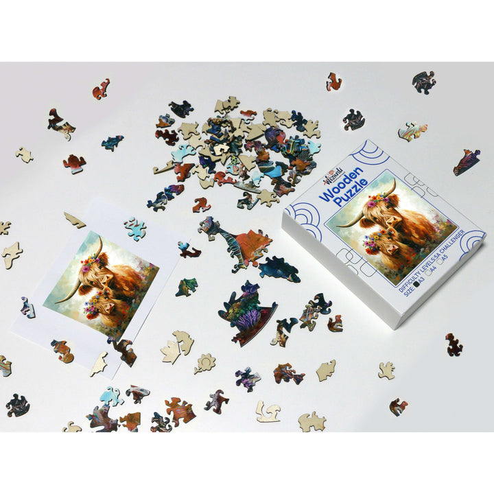Bison - Jigsaw Wooden Puzzle by Wizardi F07N9-4