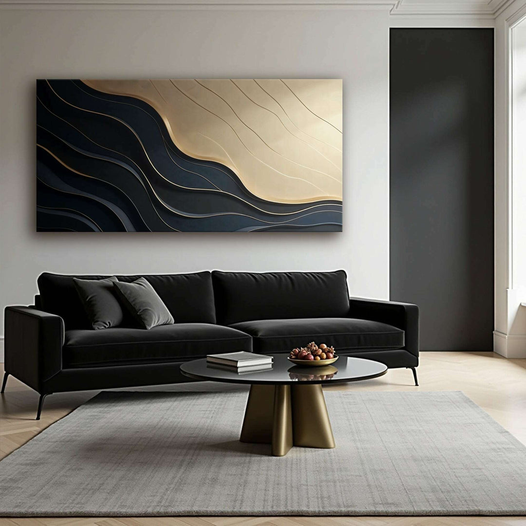 Black And Gold Minimalist Abstract VII
