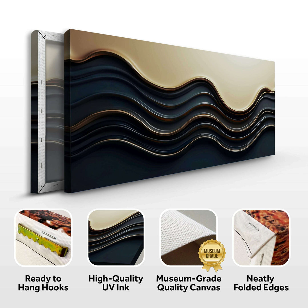 Black and Gold Minimalist Abstract Wall Art III