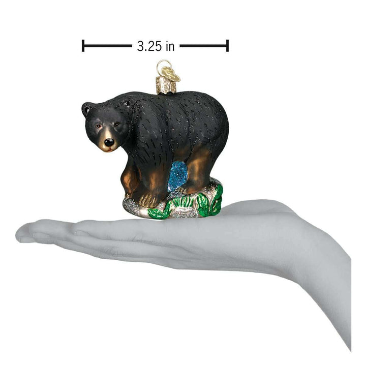 Old World Christmas Black Bear Blown Glass Ornament
