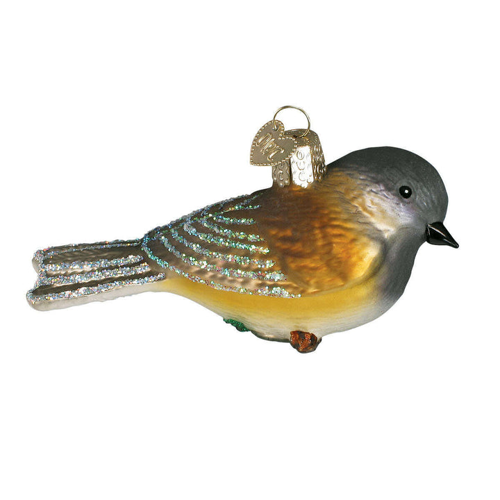 Old World Christmas Black-Capped Chickadee Blown Glass Ornament