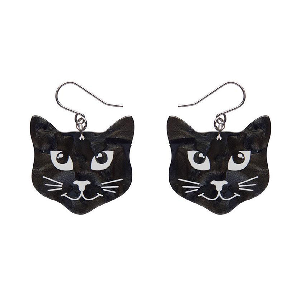 Black Cat Drop Earrings - Black (3 Pack) by Erstwilder image