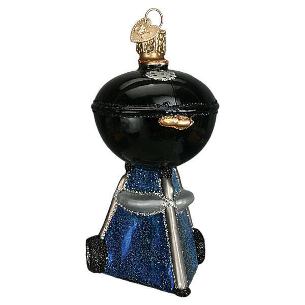Old World Christmas Black Classic Barbecue Blown Glass Ornament