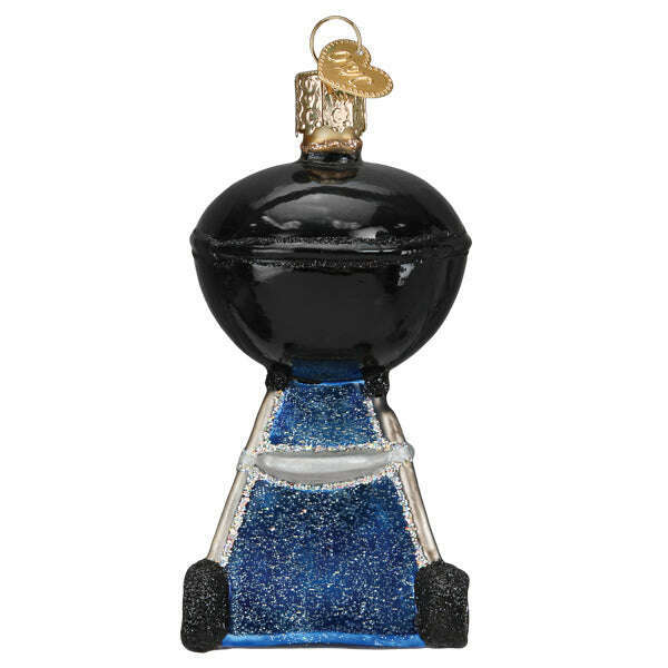 Old World Christmas Black Classic Barbecue Blown Glass Ornament