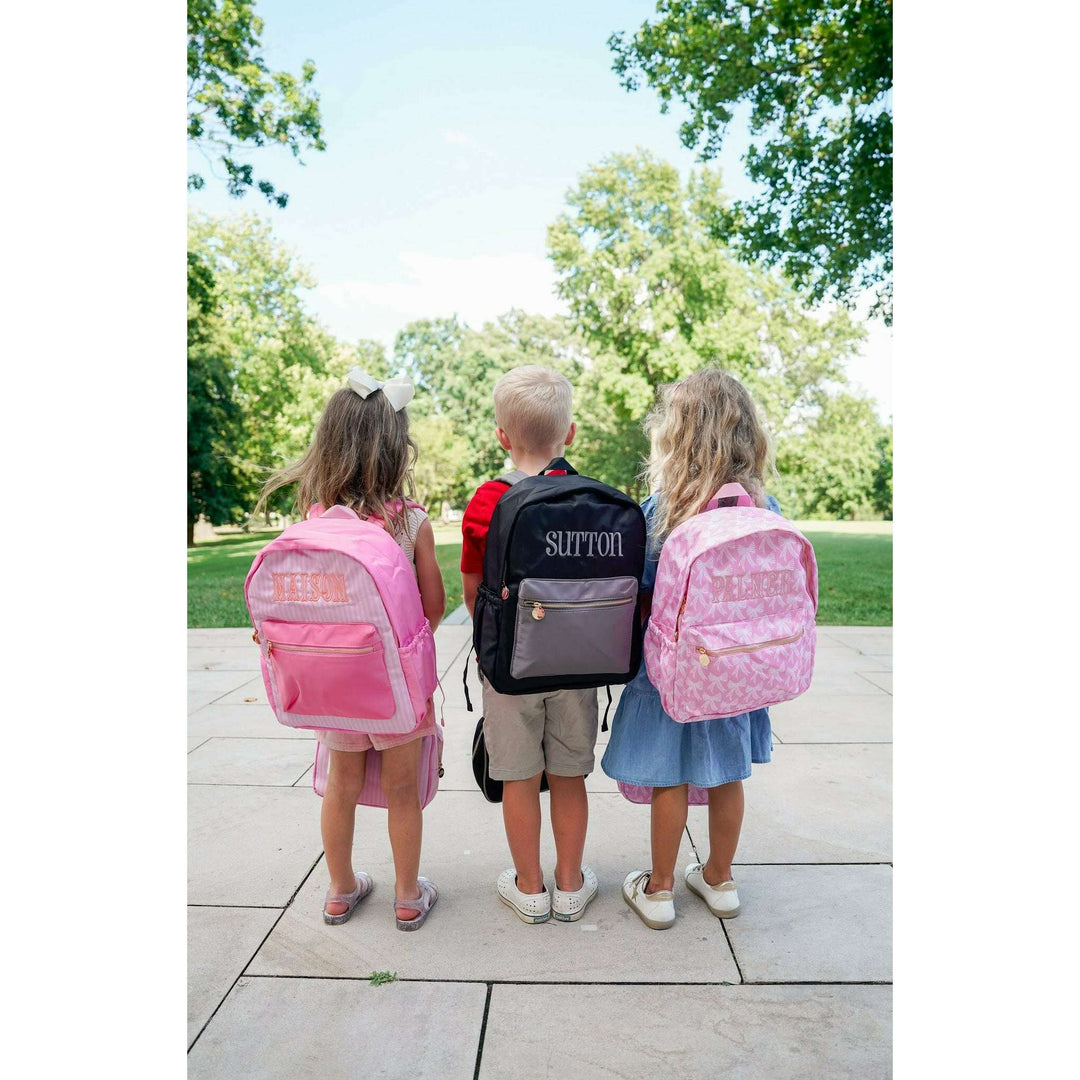 Black + Grey Colorblock Backpack PLAIN NO EMBROIDERY