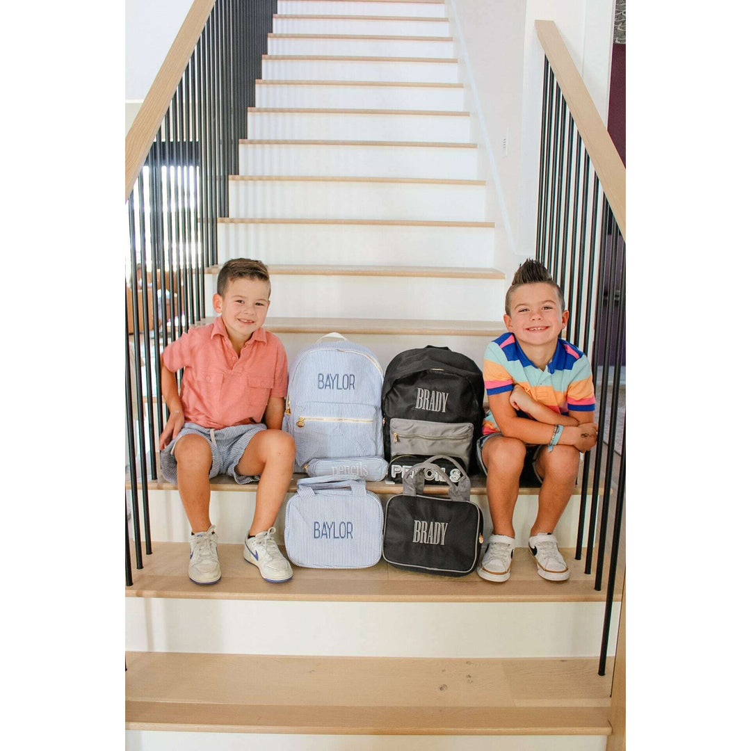 Black + Grey Colorblock Backpack PLAIN NO EMBROIDERY