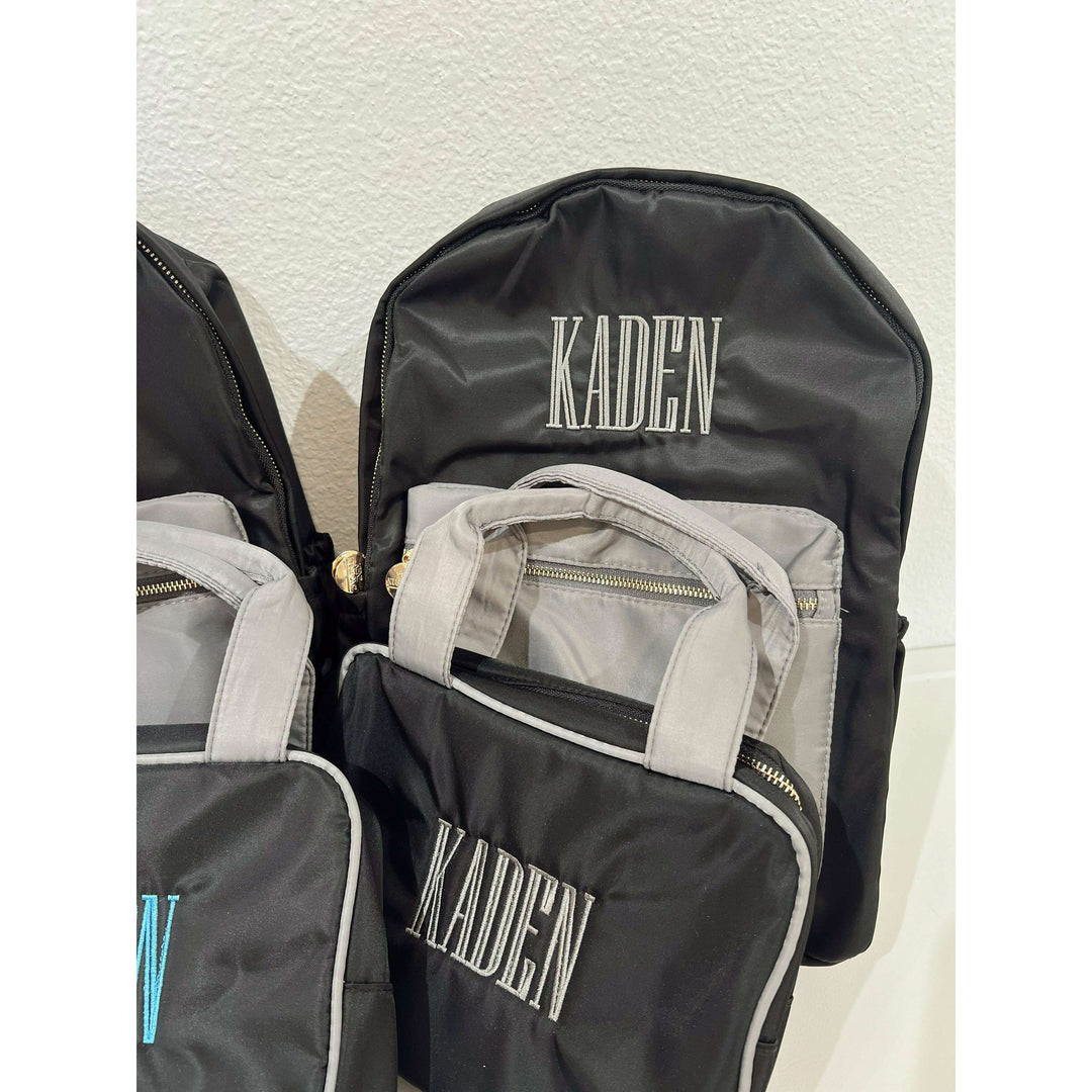 Black + Grey Colorblock Backpack PLAIN NO EMBROIDERY