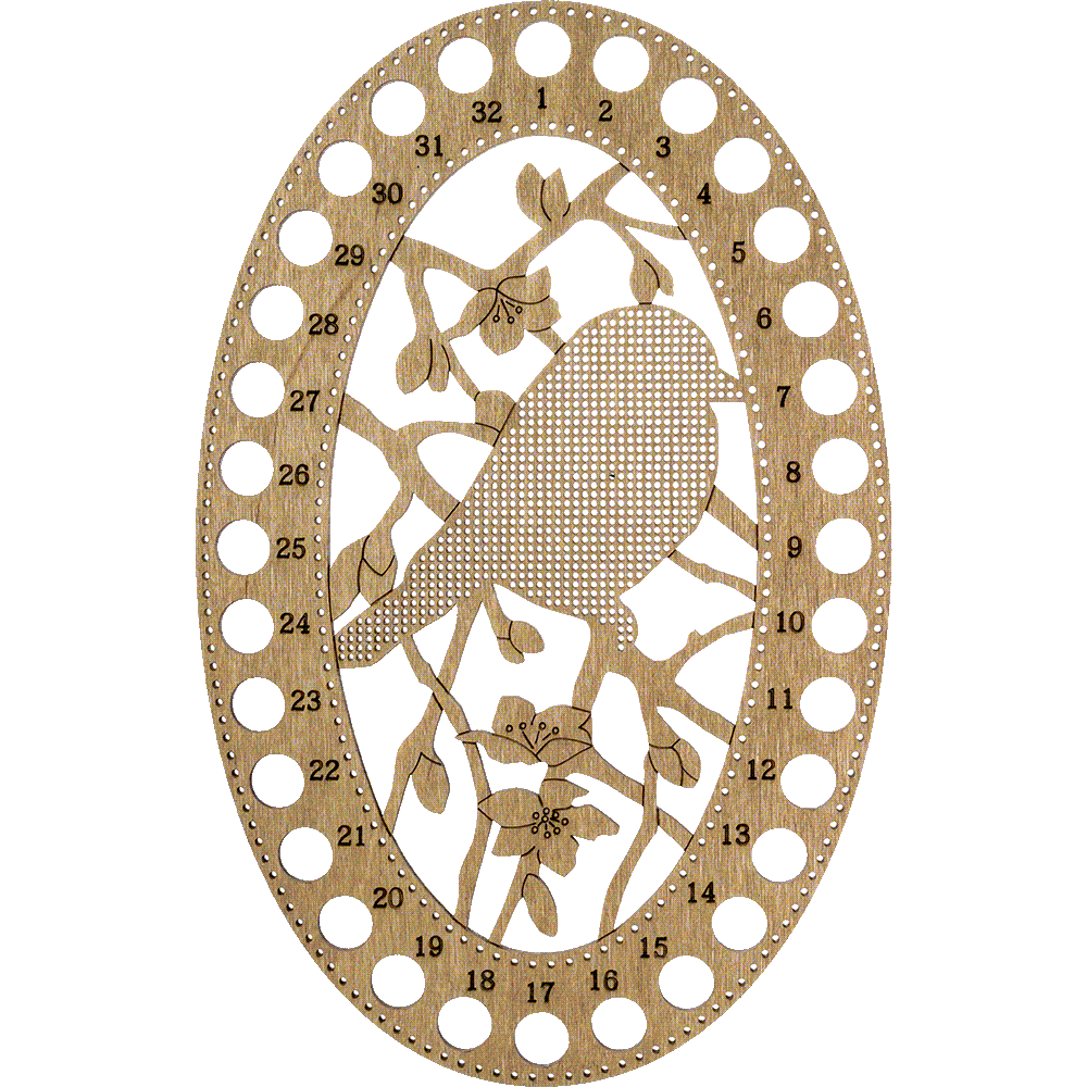 Blank for embroidery with thread on wood FLHW-014