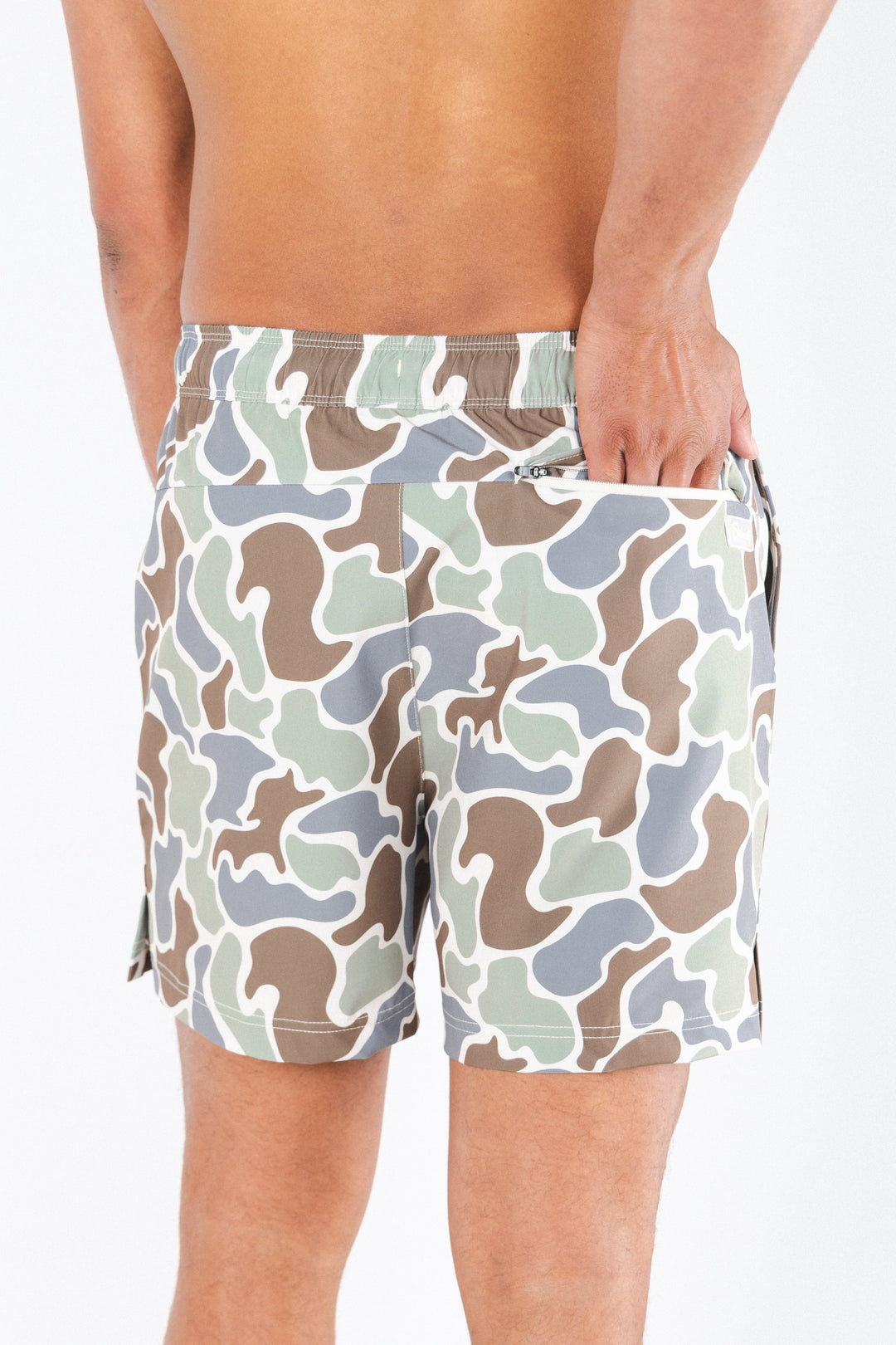 The Blender | Grey Duck Camo Ball Hammock® Pouch 5" Swim Trunks
