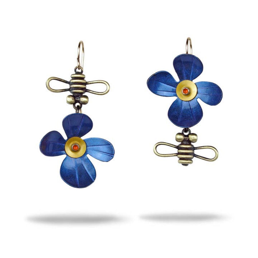 Bloom Earrings (Blue) by Faire 