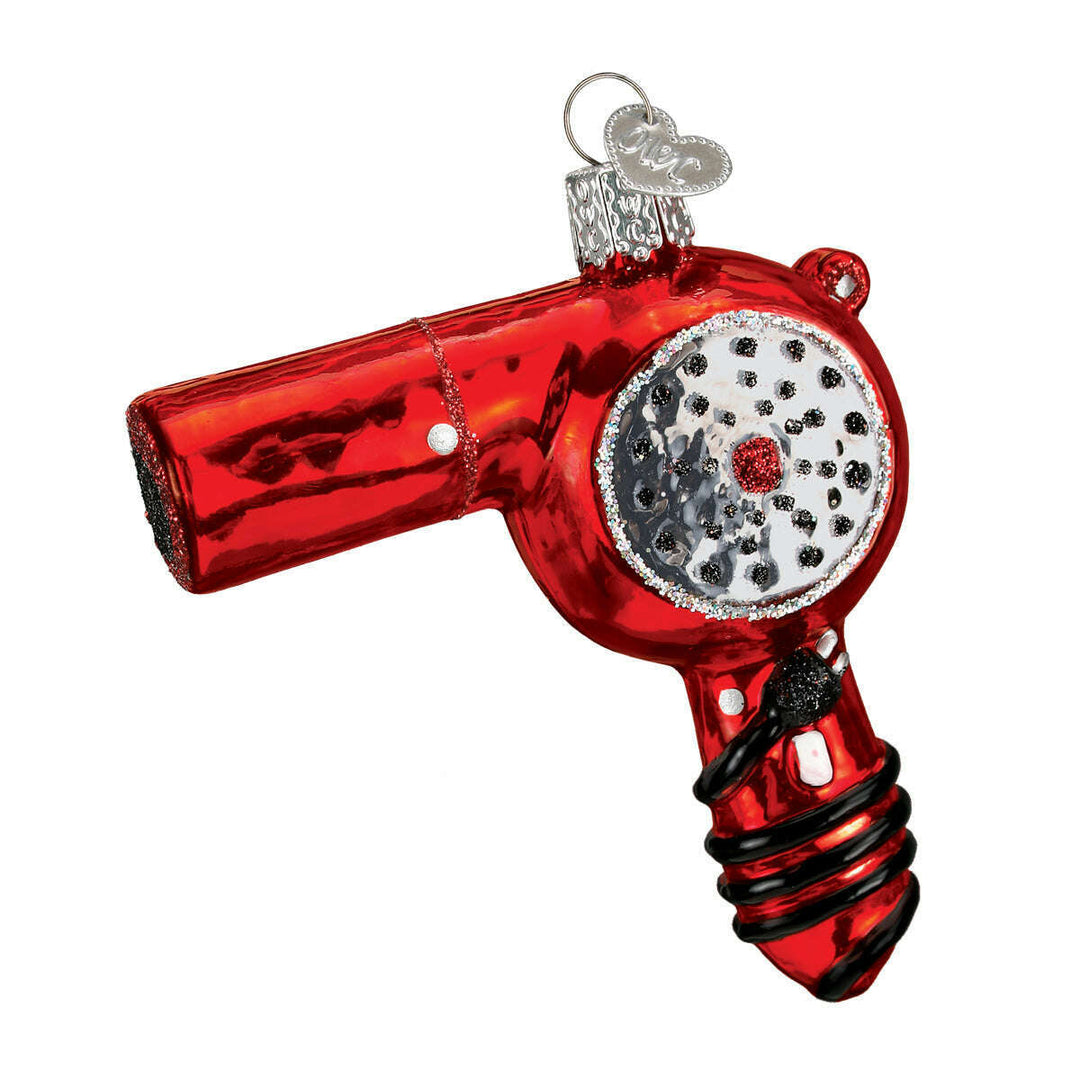 Old World Christmas Blow Dryer Blown Glass Ornament