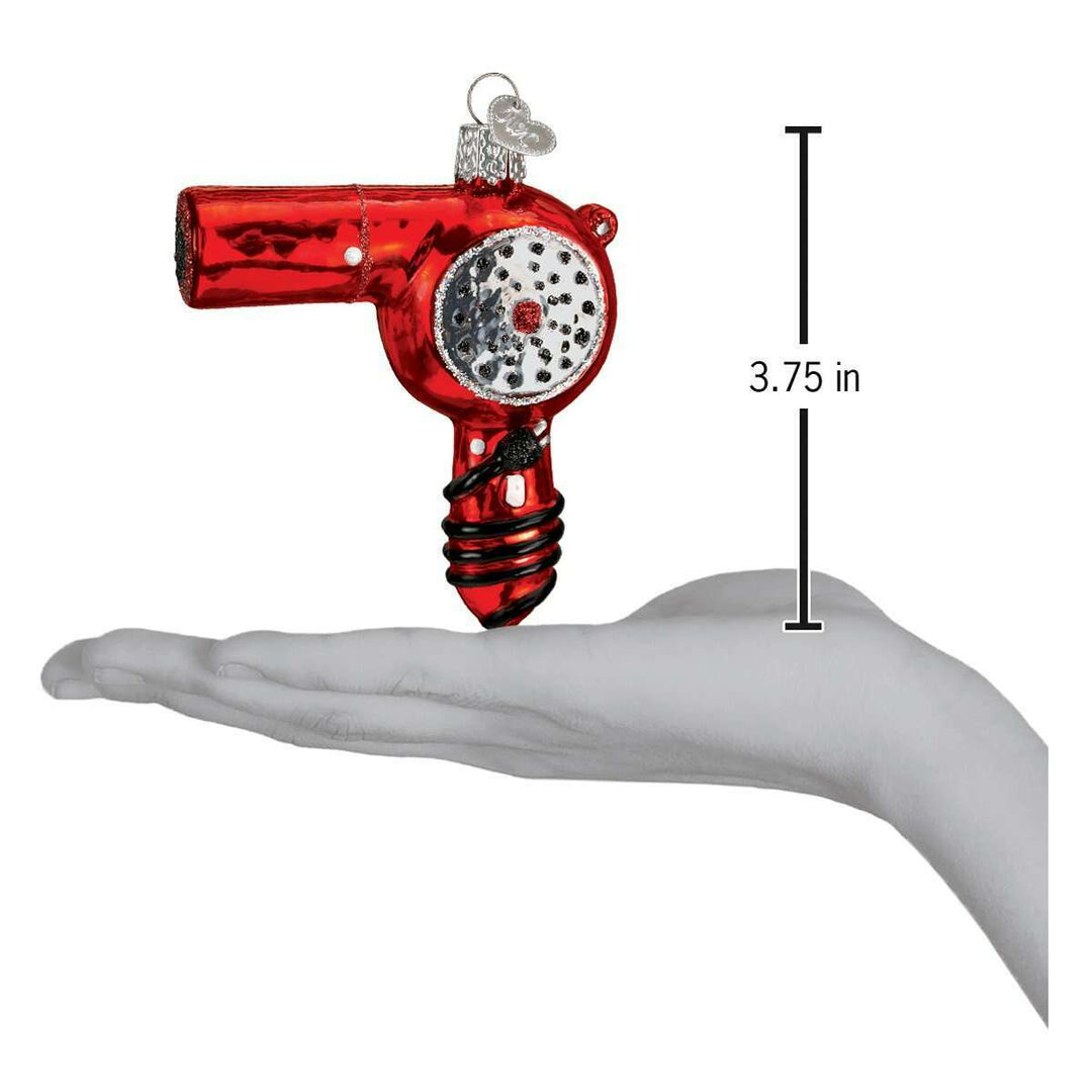 Old World Christmas Blow Dryer Blown Glass Ornament