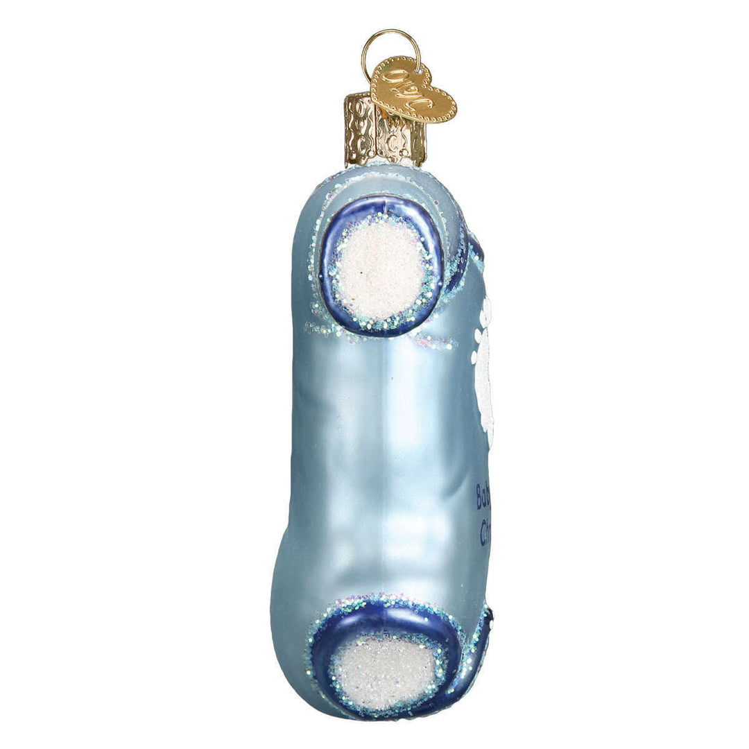 Old World Christmas Blue Baby Onesie Blown Glass Ornament