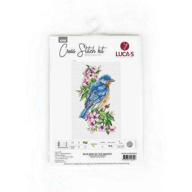Blue bird on the branch  B1198L Counted Cross-Stitch Kit