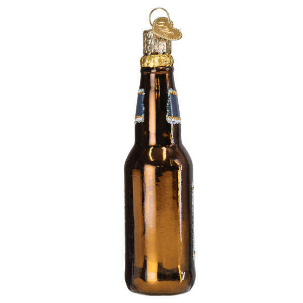 Old World Christmas Blue Moon Bottle Blown Glass Ornament