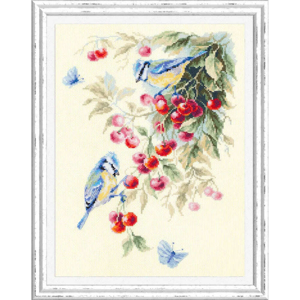 Blue Tits and Cherry 130-021 Counted Cross-Stitch Kit