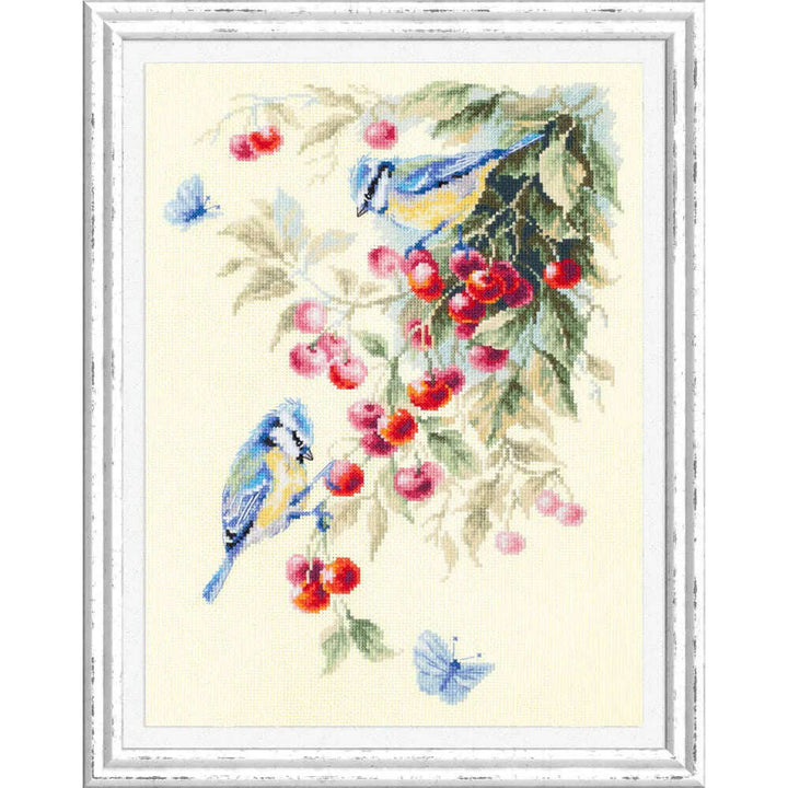 Blue Tits and Cherry 130-021 Counted Cross-Stitch Kit