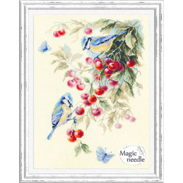 Blue Tits and Cherry 130-021 Counted Cross-Stitch Kit