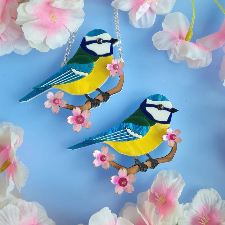 Bluetit Brooch or Necklace - Pre Order by Cherryloco Jewellery 
