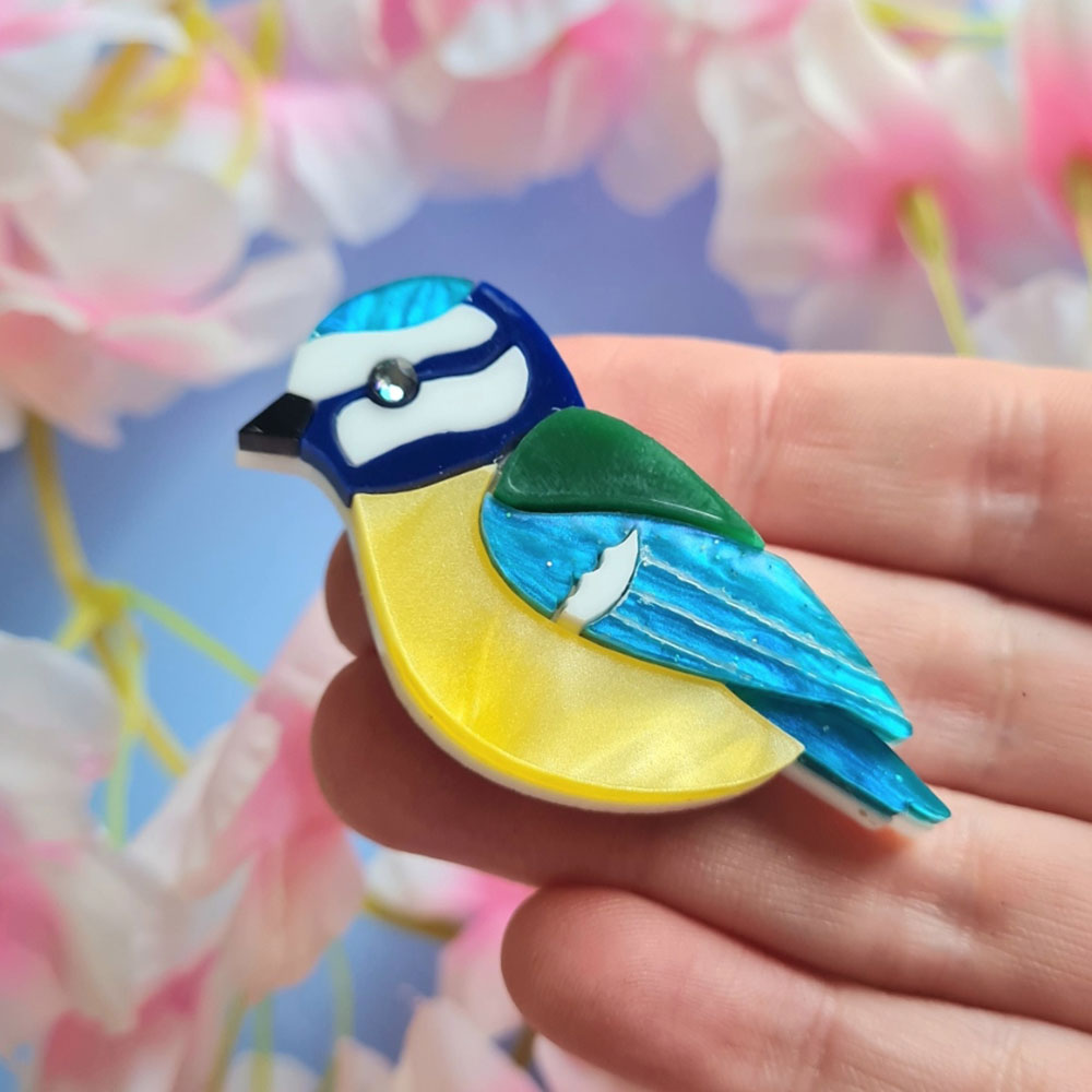 Bluetit Pin Brooch - Pre Order by Cherryloco Jewellery 4