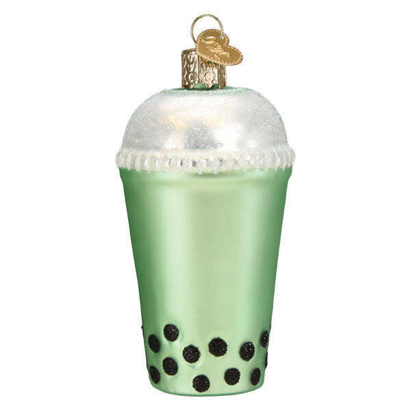 Old World Christmas Boba Tea Blown Glass Ornament