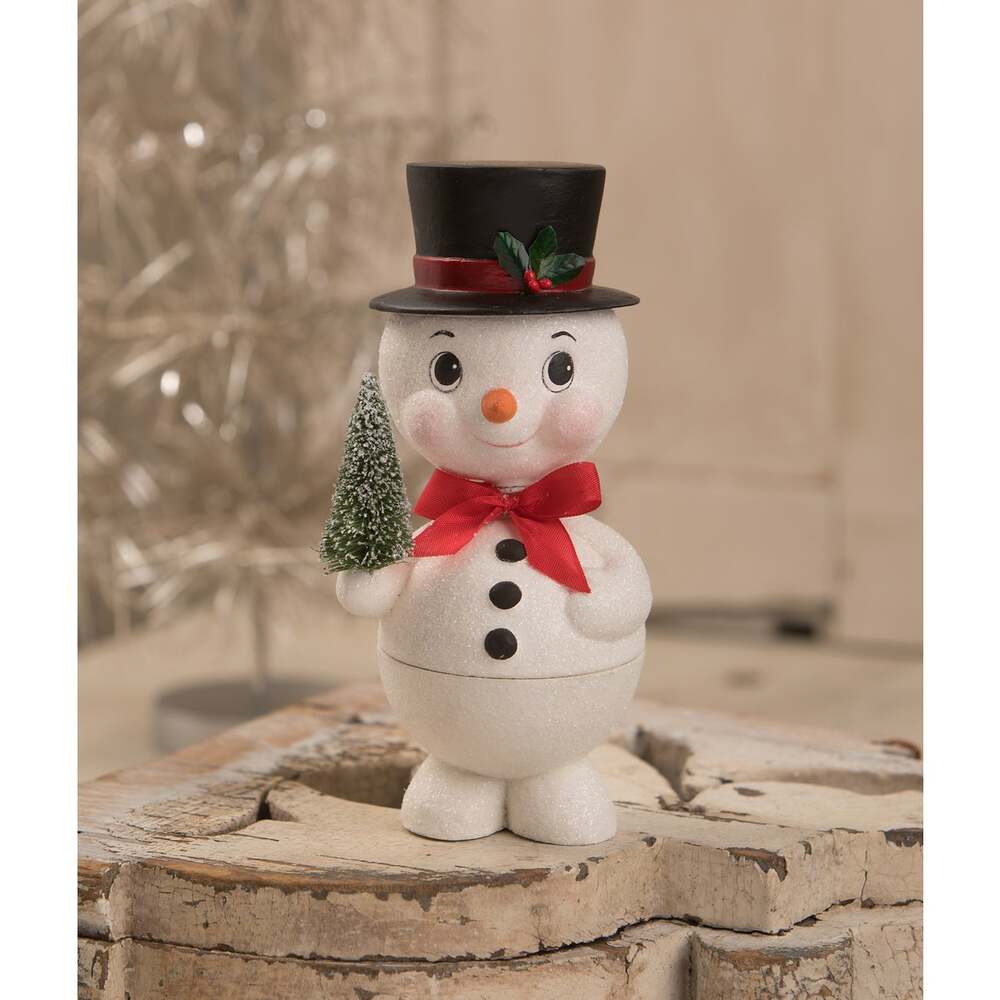 Bobblehead Snowman Container by Bethany Lowe Designs