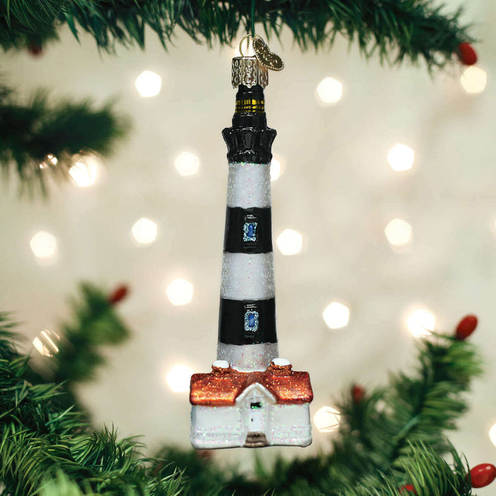 Old World Christmas Bodie Island Lighthouse Blown Glass Ornament