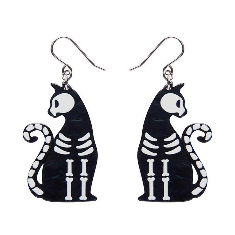 Bone Kitty Drop Earrings - Black (3 Pack) by Erstwilder image