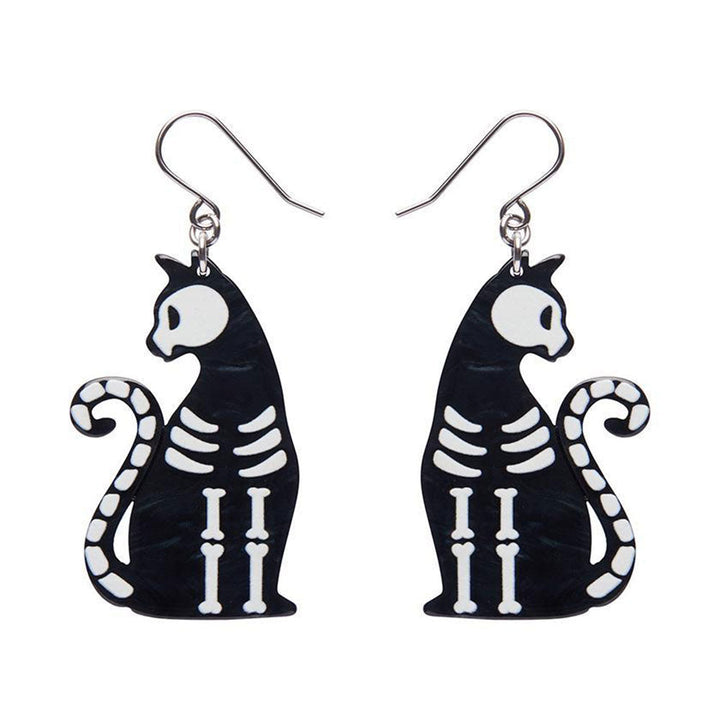 Bone Kitty Drop Earrings - Black (3 Pack) by Erstwilder image