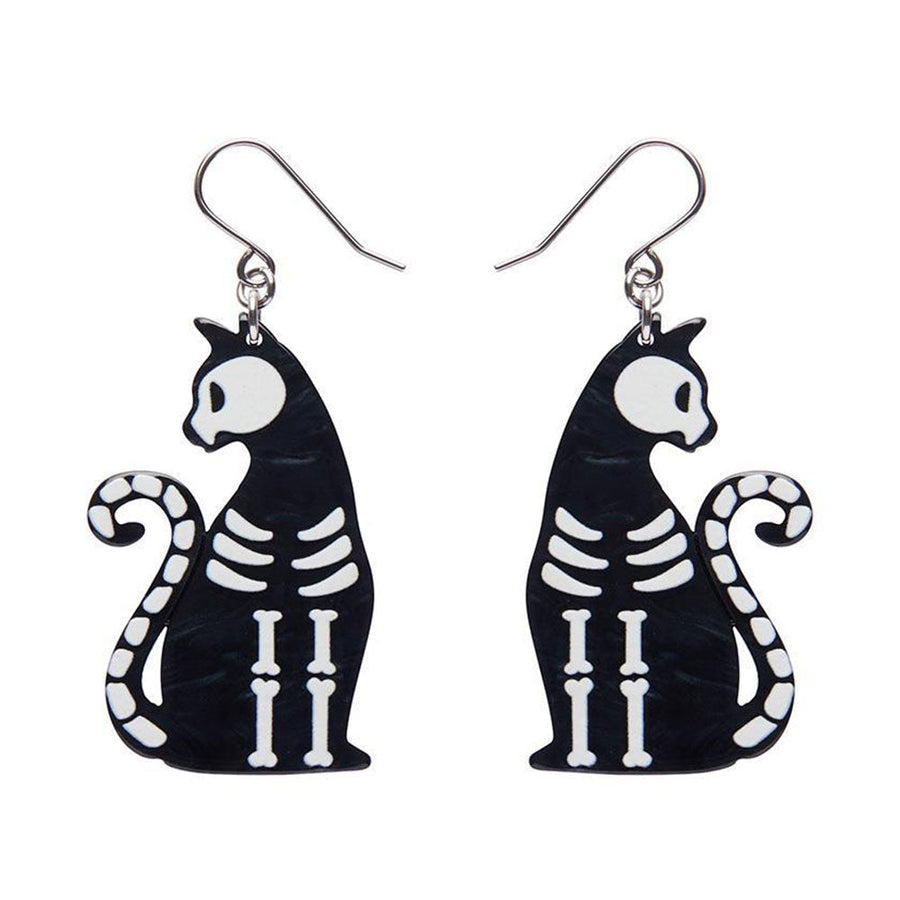 Bone Kitty Drop Earrings - Black (3 Pack) by Erstwilder image