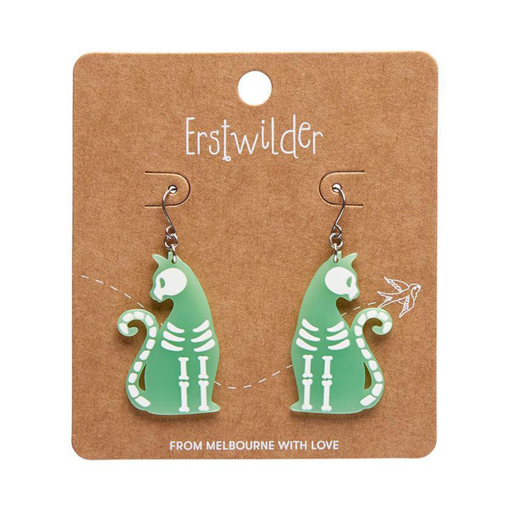 Bone Kitty Drop Earrings - Glow in the Dark (3 Pack) by Erstwilder image 1