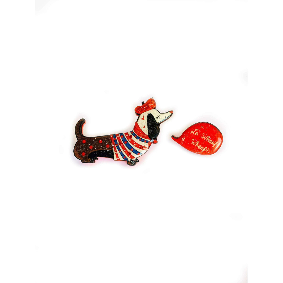 Bonjour Pierre French Dog Brooch by Rosie Rose Parker