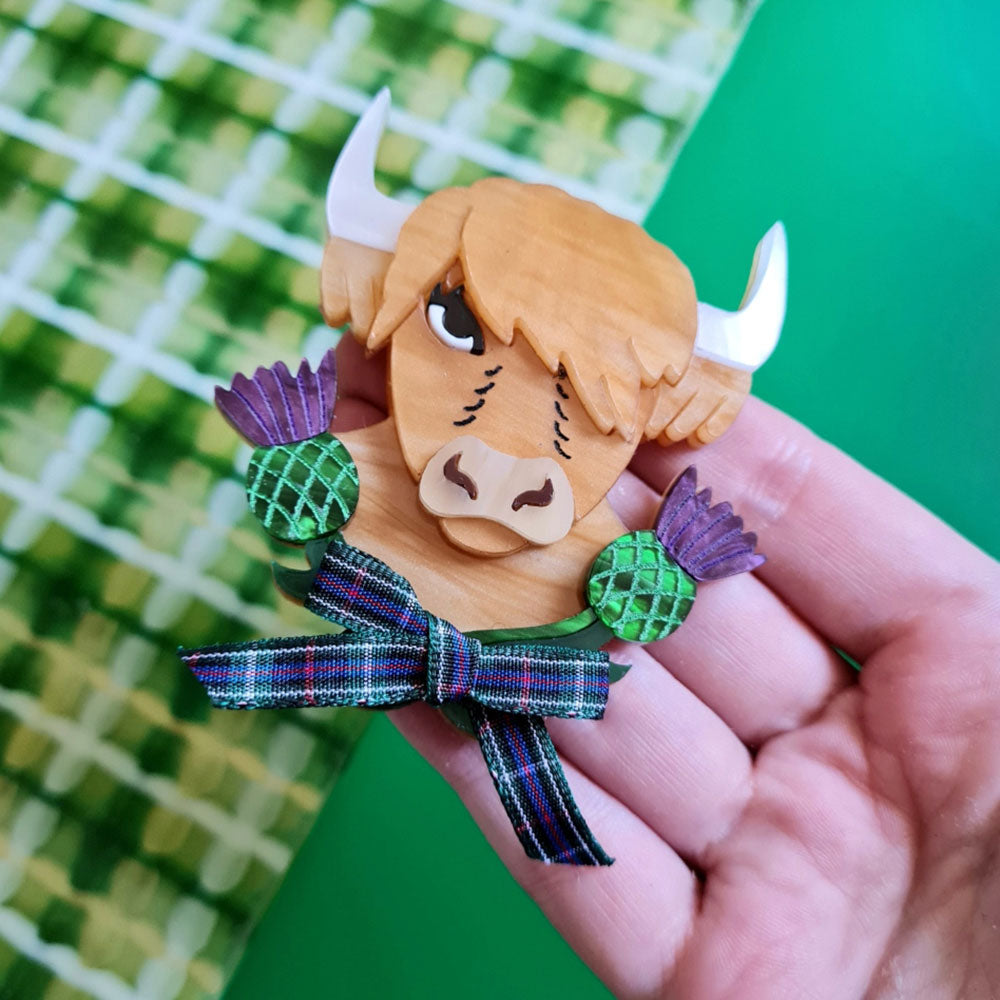 Bonnie The Highland Cow Brooch by Cherryloco Jewellery 4