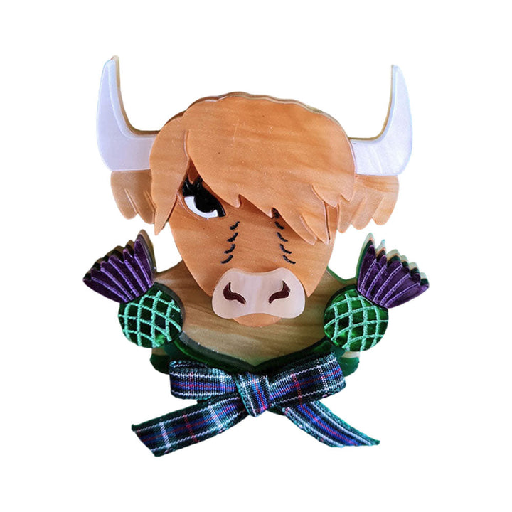 Bonnie The Highland Cow Brooch by Cherryloco Jewellery 1