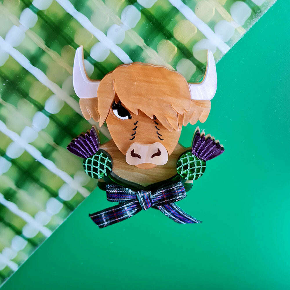Bonnie The Highland Cow Brooch by Cherryloco Jewellery 3