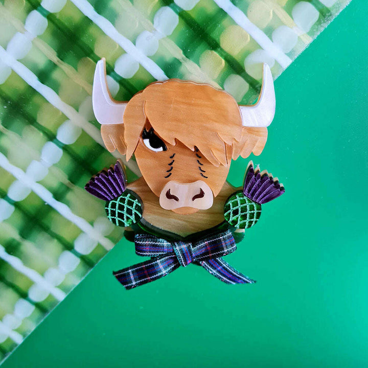 Bonnie The Highland Cow Brooch by Cherryloco Jewellery 3