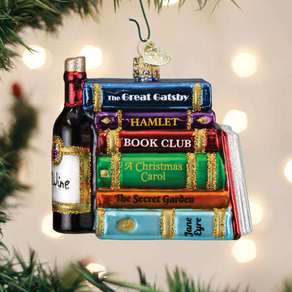 Old World Christmas Book Club Blown Glass Ornament