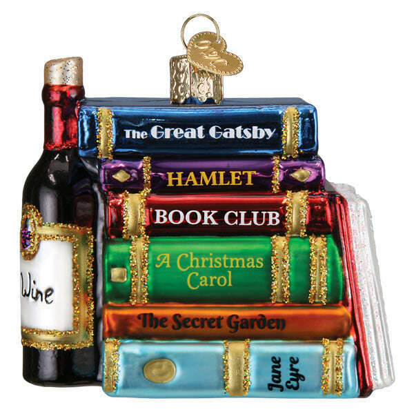 Old World Christmas Book Club Blown Glass Ornament