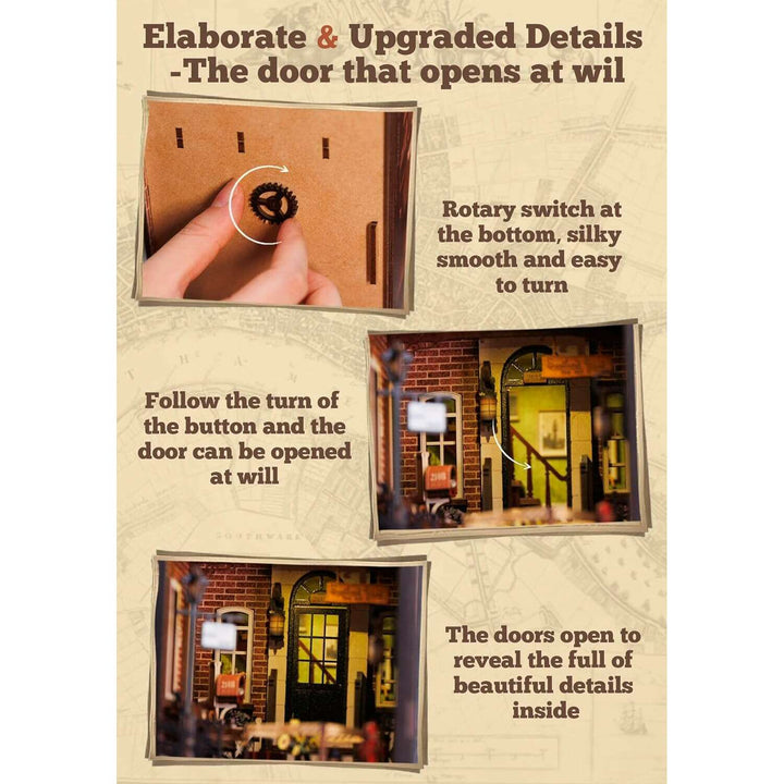 Book Nook Wizardi Miniature - Rose Detective Agency Roombox Kit