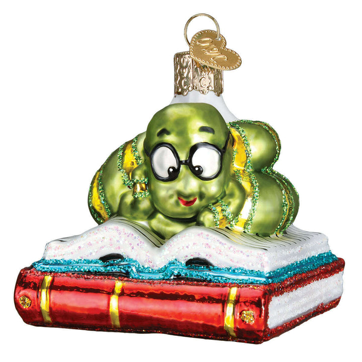 Old World Christmas Bookworm Blown Glass Ornament