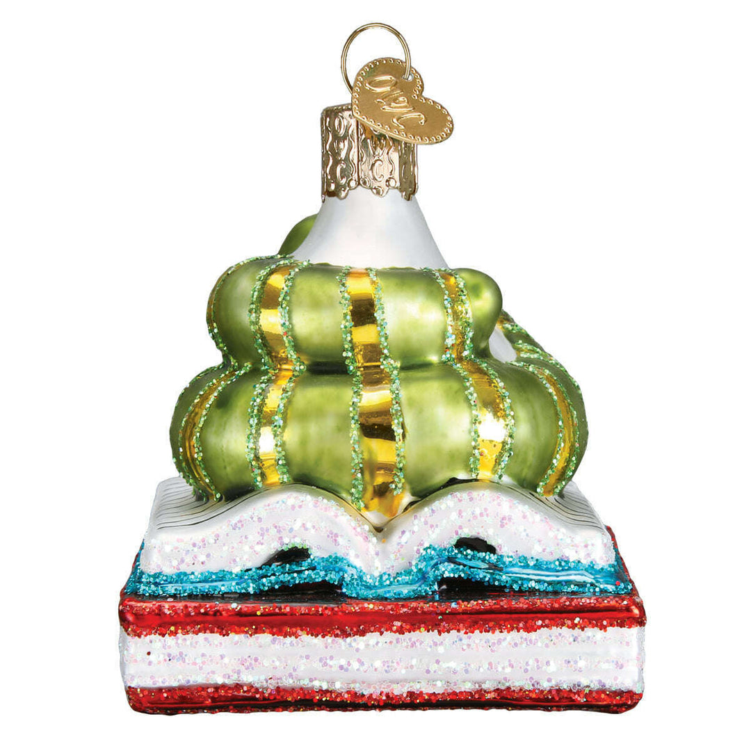 Old World Christmas Bookworm Blown Glass Ornament
